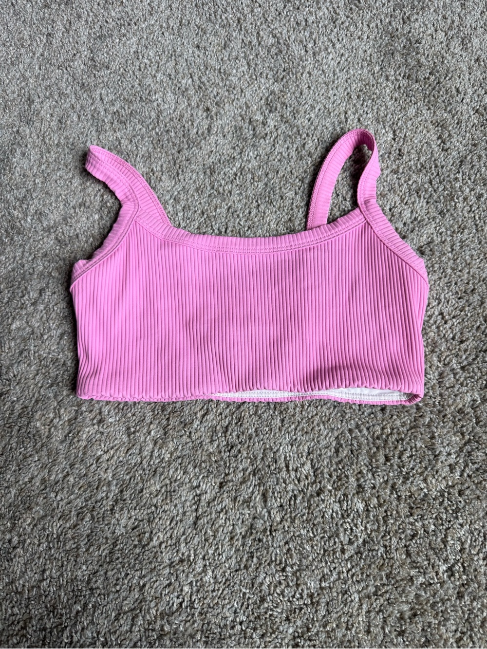 Year of Ours Pink Ribbed Sports Bra — small